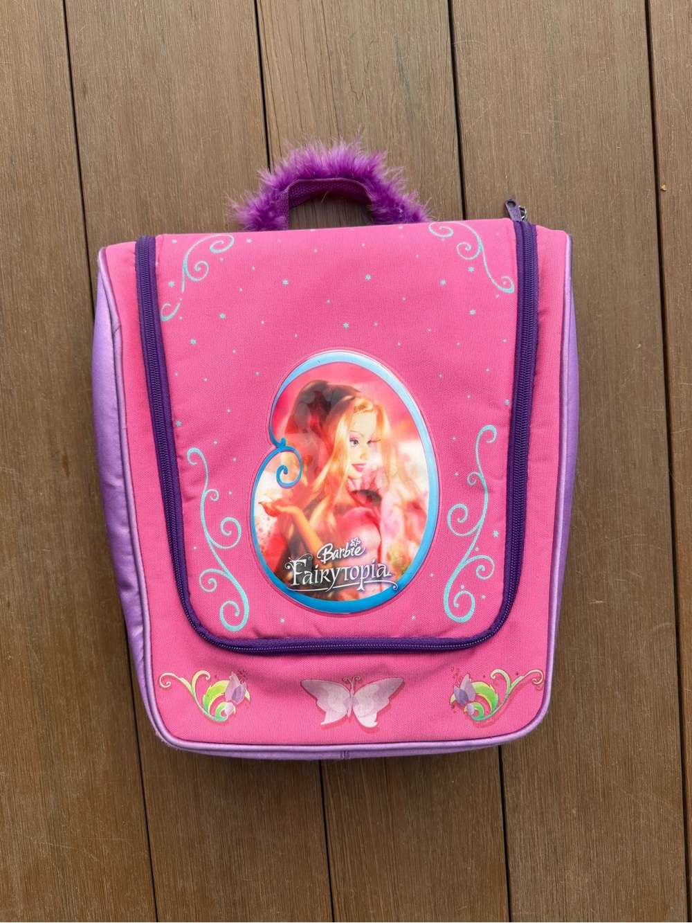 Vintage 2004 Barbie Pink Purple Fairytopia Kids Barbie Holder Carry Case